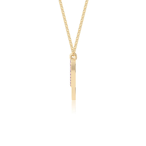 natural pink-tourmaline heartbeat necklaces in yellow gold vermeil 