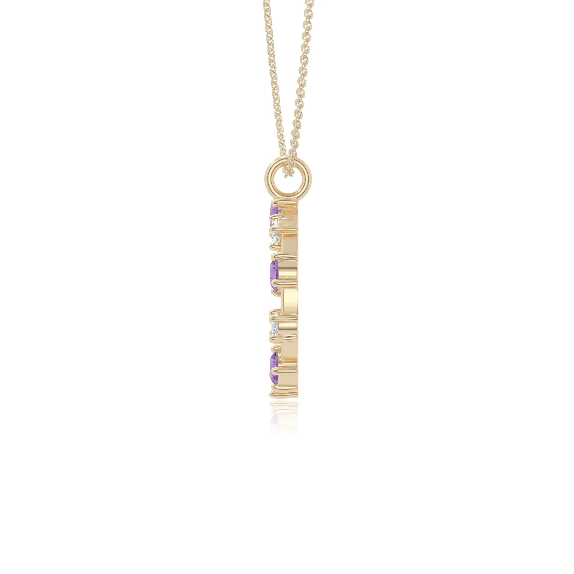 natural amethyst infinity love knot necklaces in yellow gold vermeil 