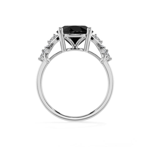 natural black-onyx round criss cross solitaire engagement ring