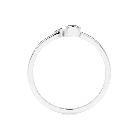 pisces zodiac ring with natural amethyst