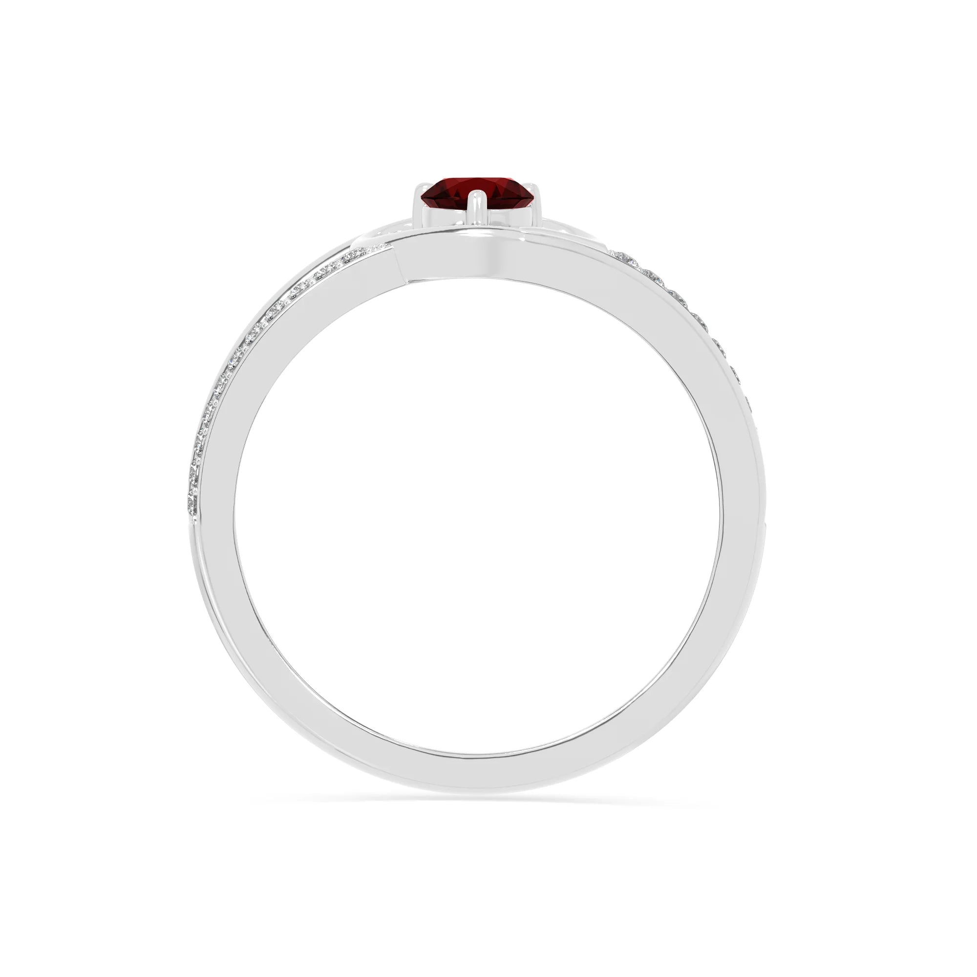 natural garnet heart promise rings in sterling silver 