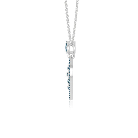 natural london-blue-topaz infinity love knot necklaces in sterling silver 