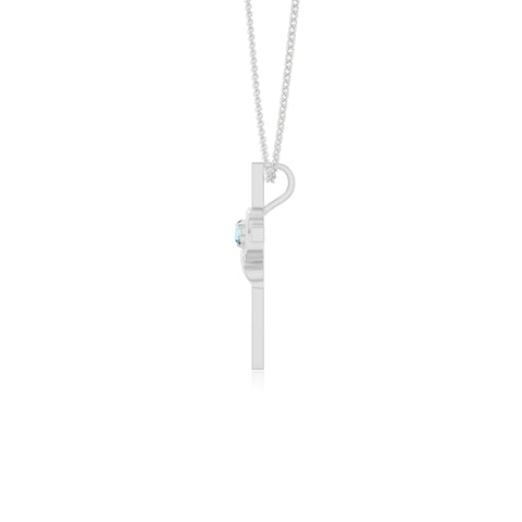 natural aquamarine infinity cross necklaces in sterling silver 