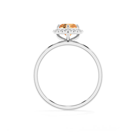 lab-grown citrine heart halo solitaire engagement ring