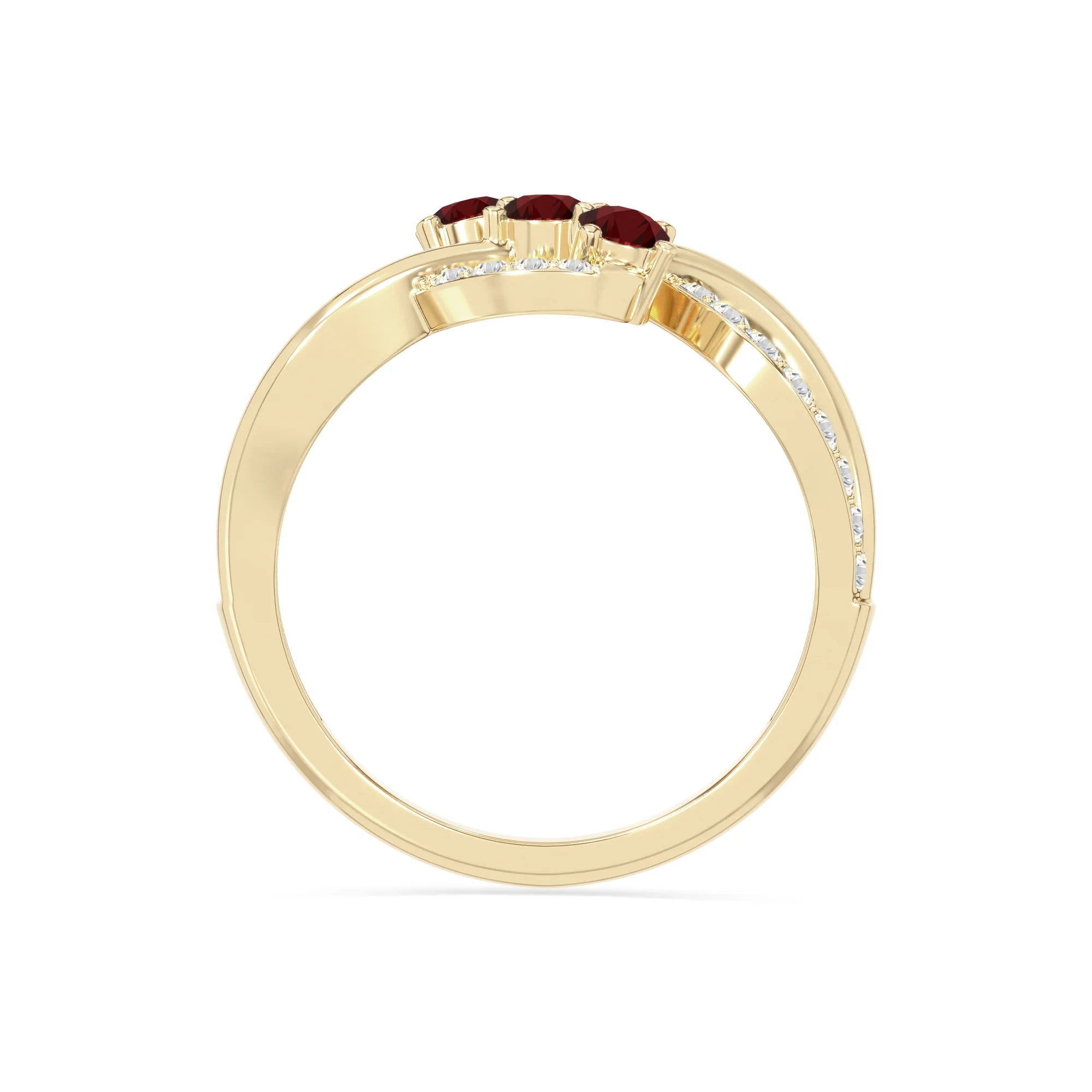 natural garnet infinity promise rings in yellow gold vermeil