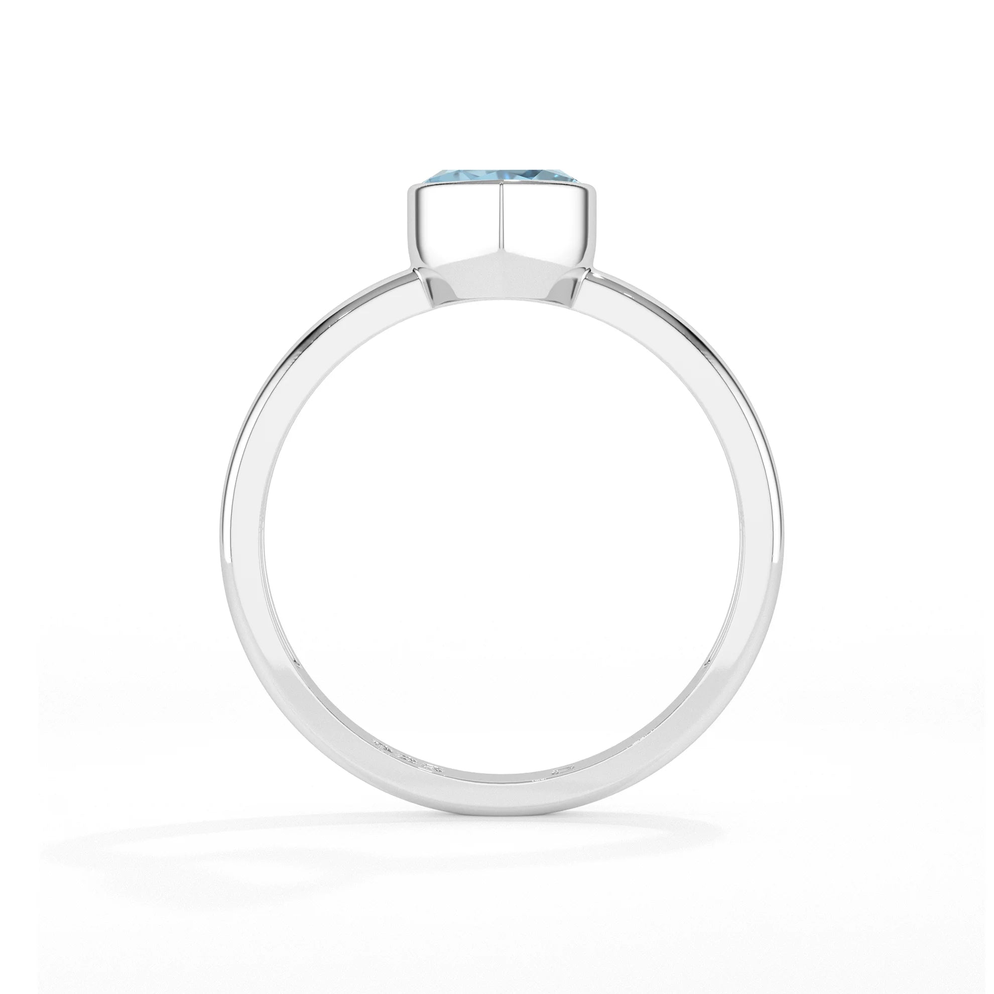 swiss blue topaz pear cut stackable bezel-set ring
