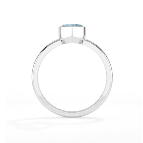 swiss blue topaz pear cut stackable bezel-set ring