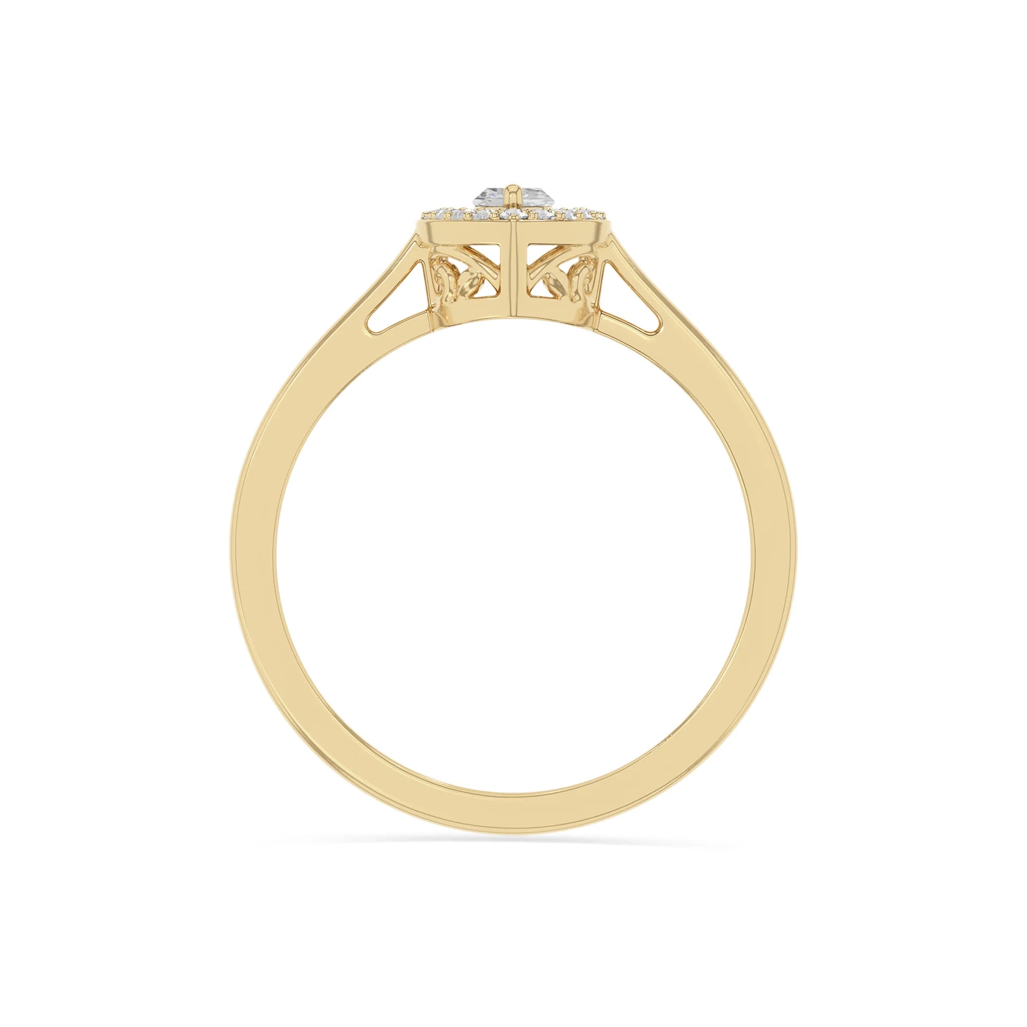 natural moissanite solitaire halo engagement rings in yellow gold vermeil