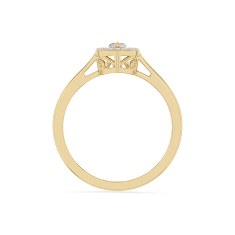 natural moissanite solitaire halo engagement rings in yellow gold vermeil