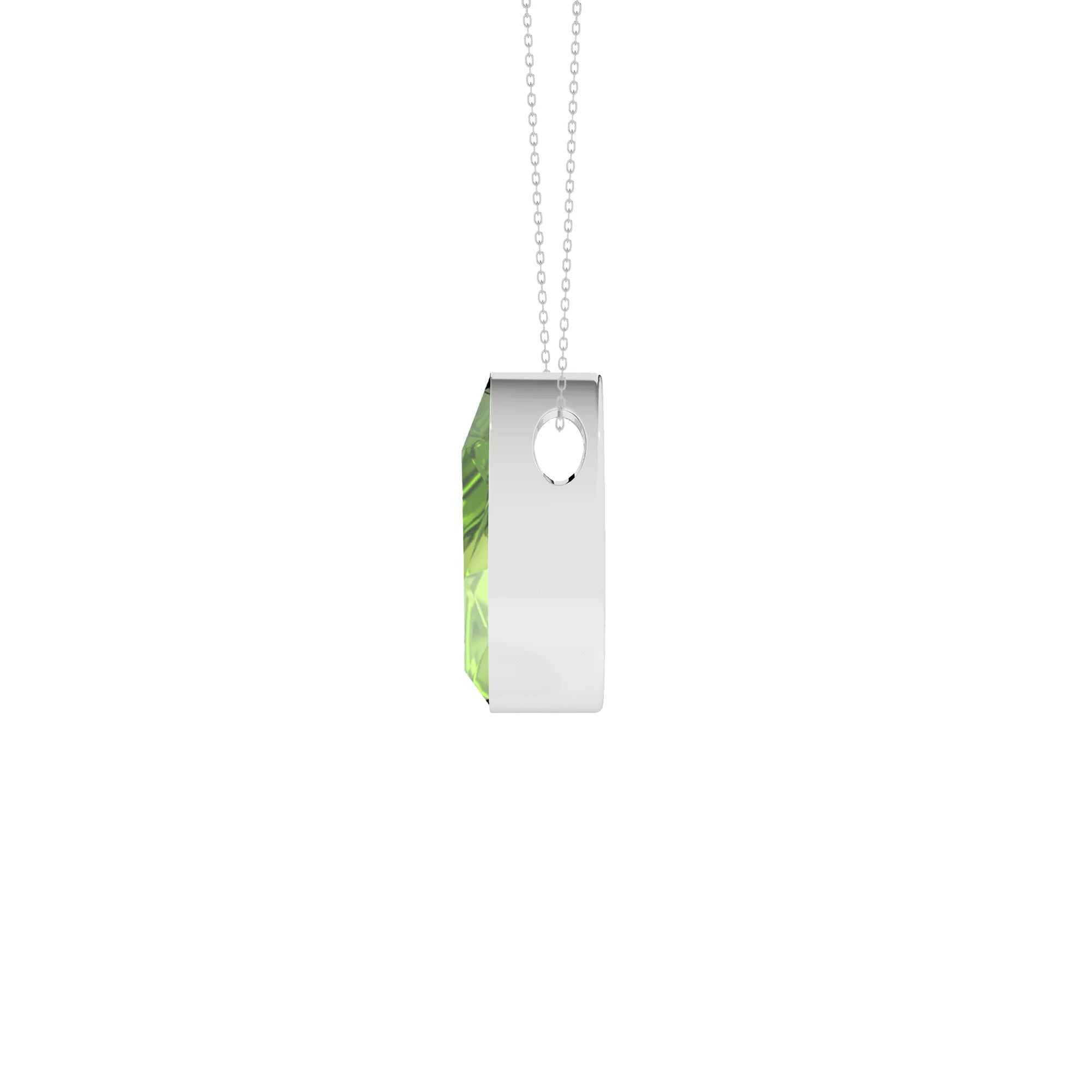 natural peridot pear shape pendant necklace
