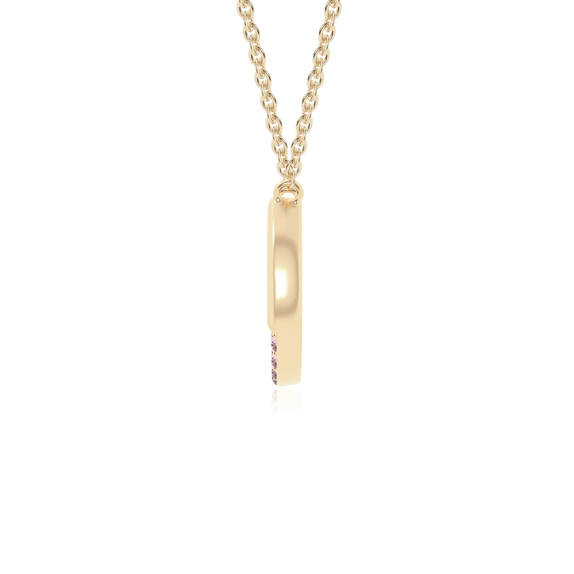 natural pink-tourmaline horse shoe necklaces in yellow gold vermeil 