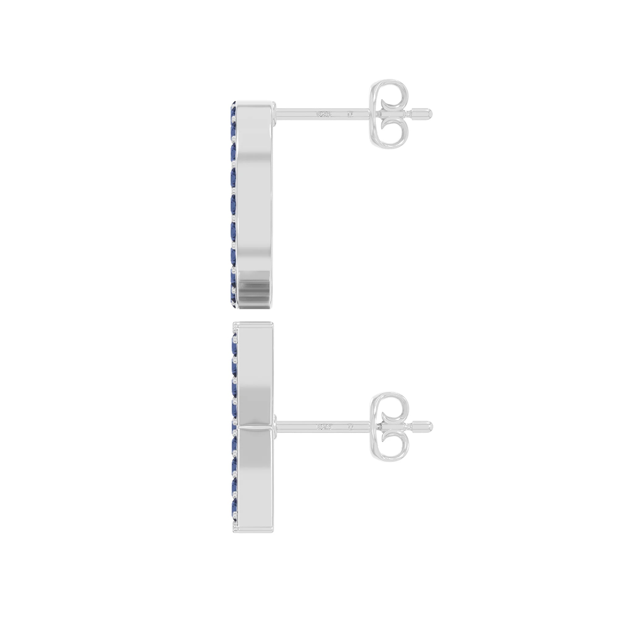 natural blue-sapphire xo stud earrings in sterling silver 