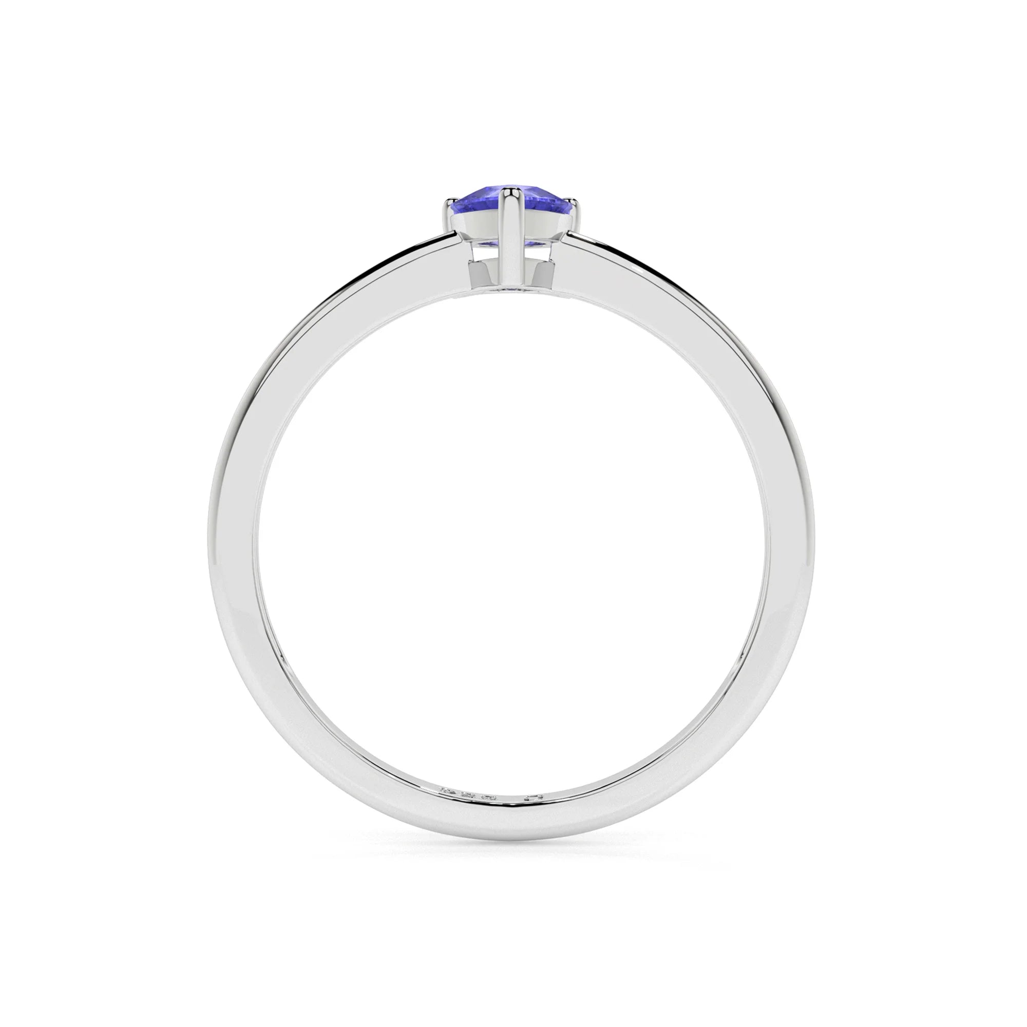 tanzanite pear cut stackable prong-set ring