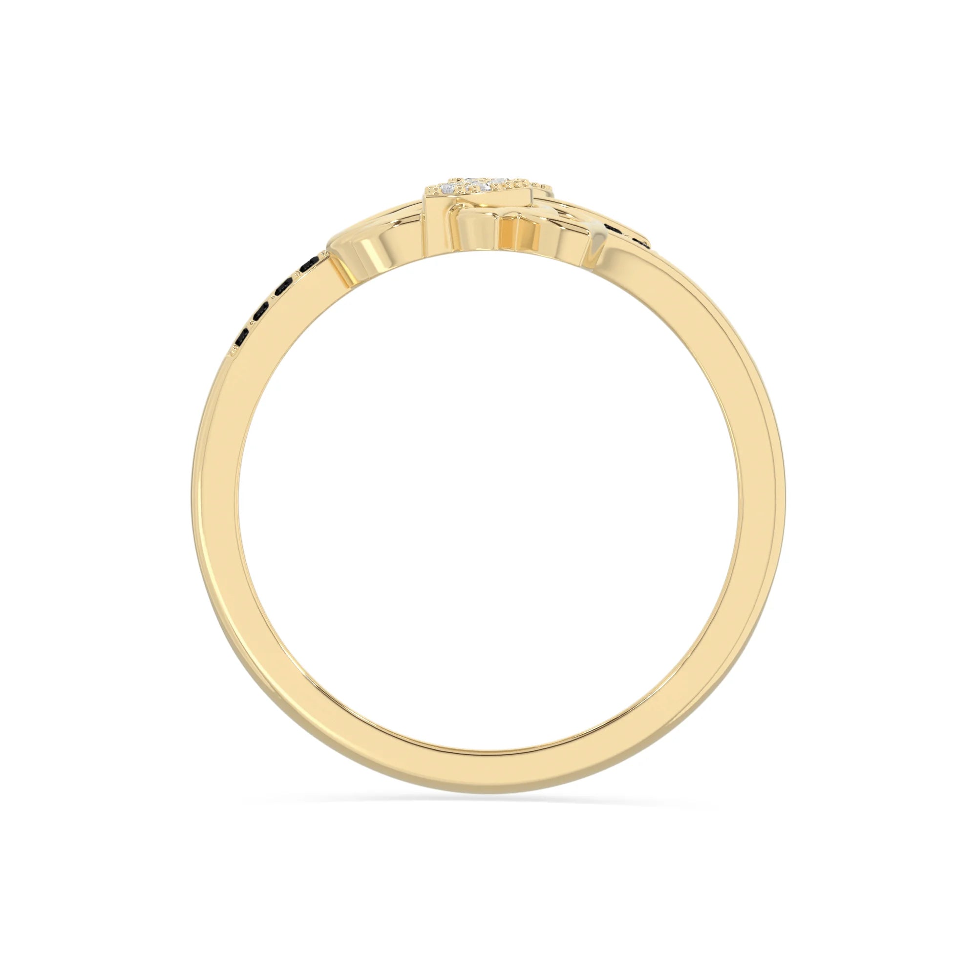 natural black onyx lotus blossom rings in yellow gold vermeil