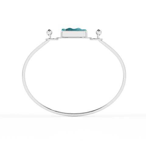 natural turquoise rough shape twister bracelet