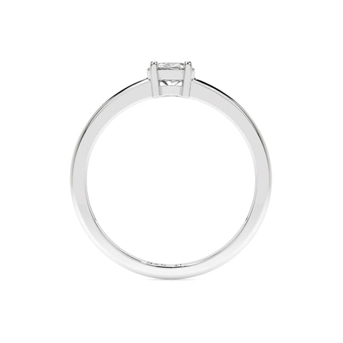 white topaz round cut stackable prong-set ring