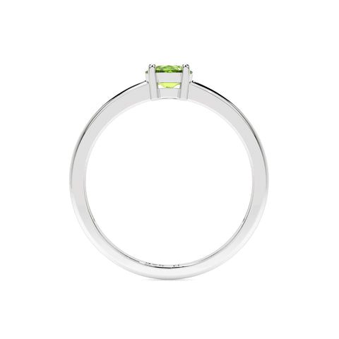 peridot round cut stackable prong-set ring