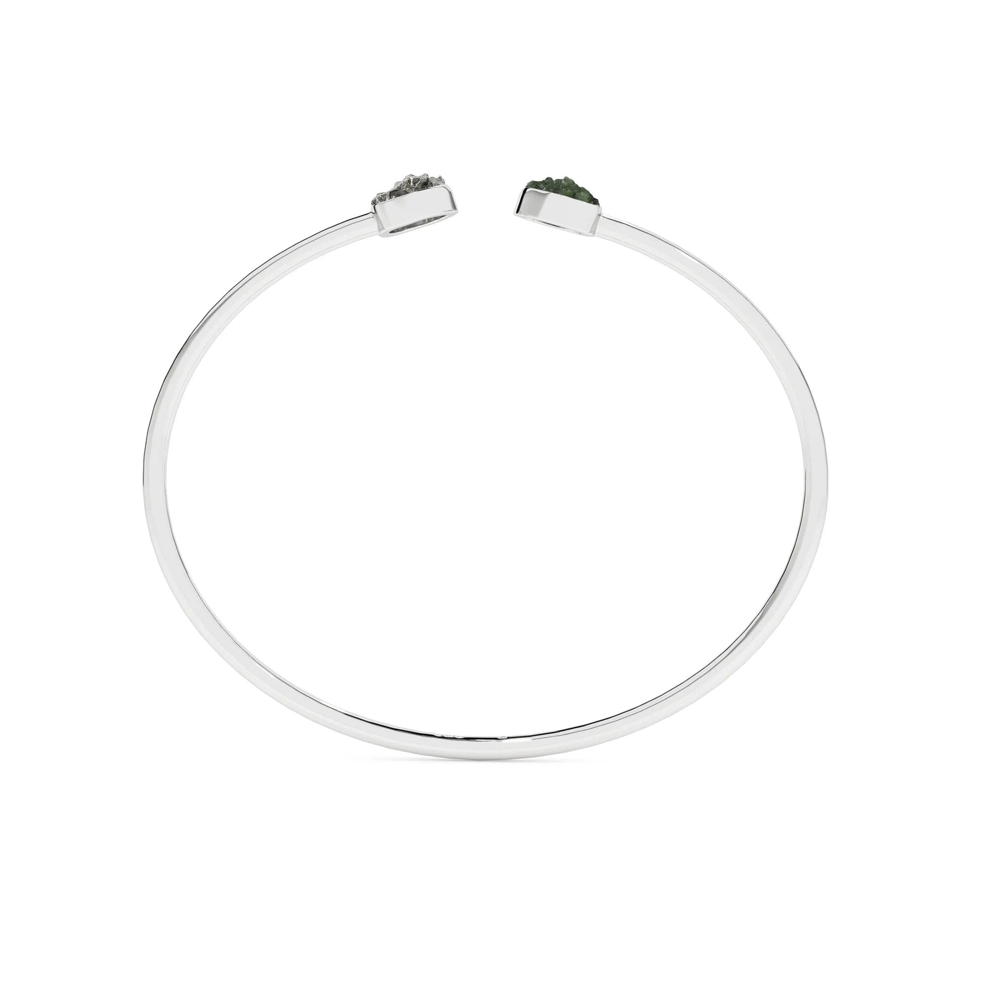 natural meteorite-moldavite rough shape twister bracelet