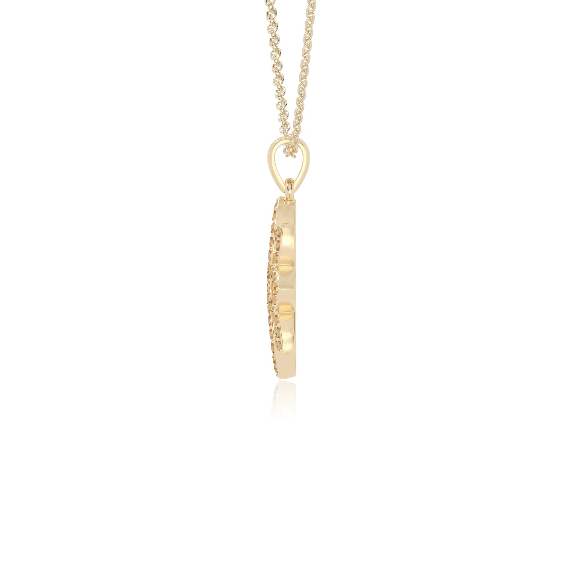 natural citrine flower necklaces in yellow gold vermeil 