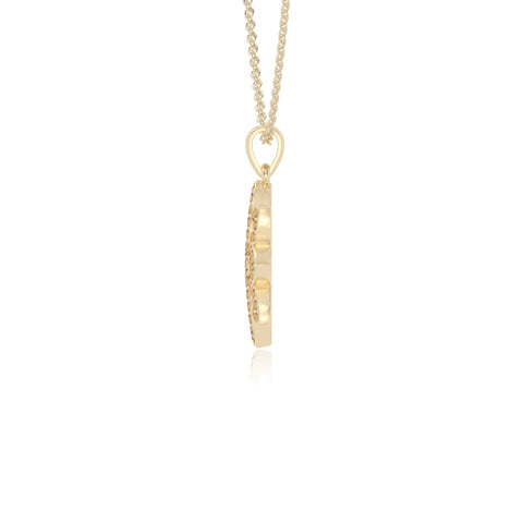 natural citrine flower necklaces in yellow gold vermeil 