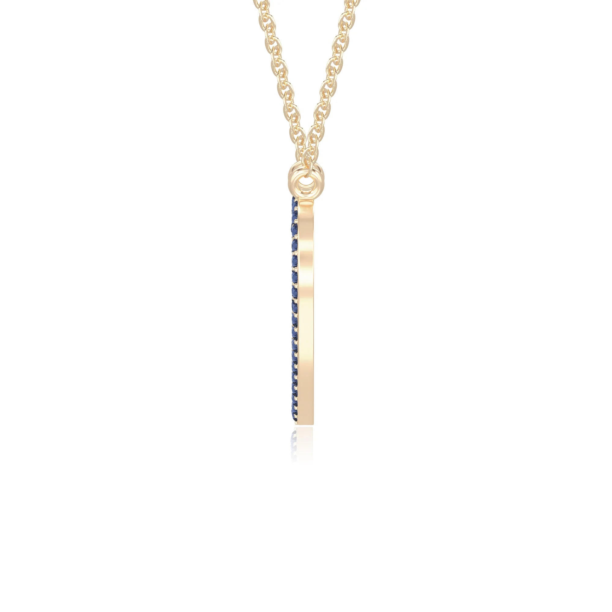 natural blue-sapphire heart necklaces in yellow gold vermeil 