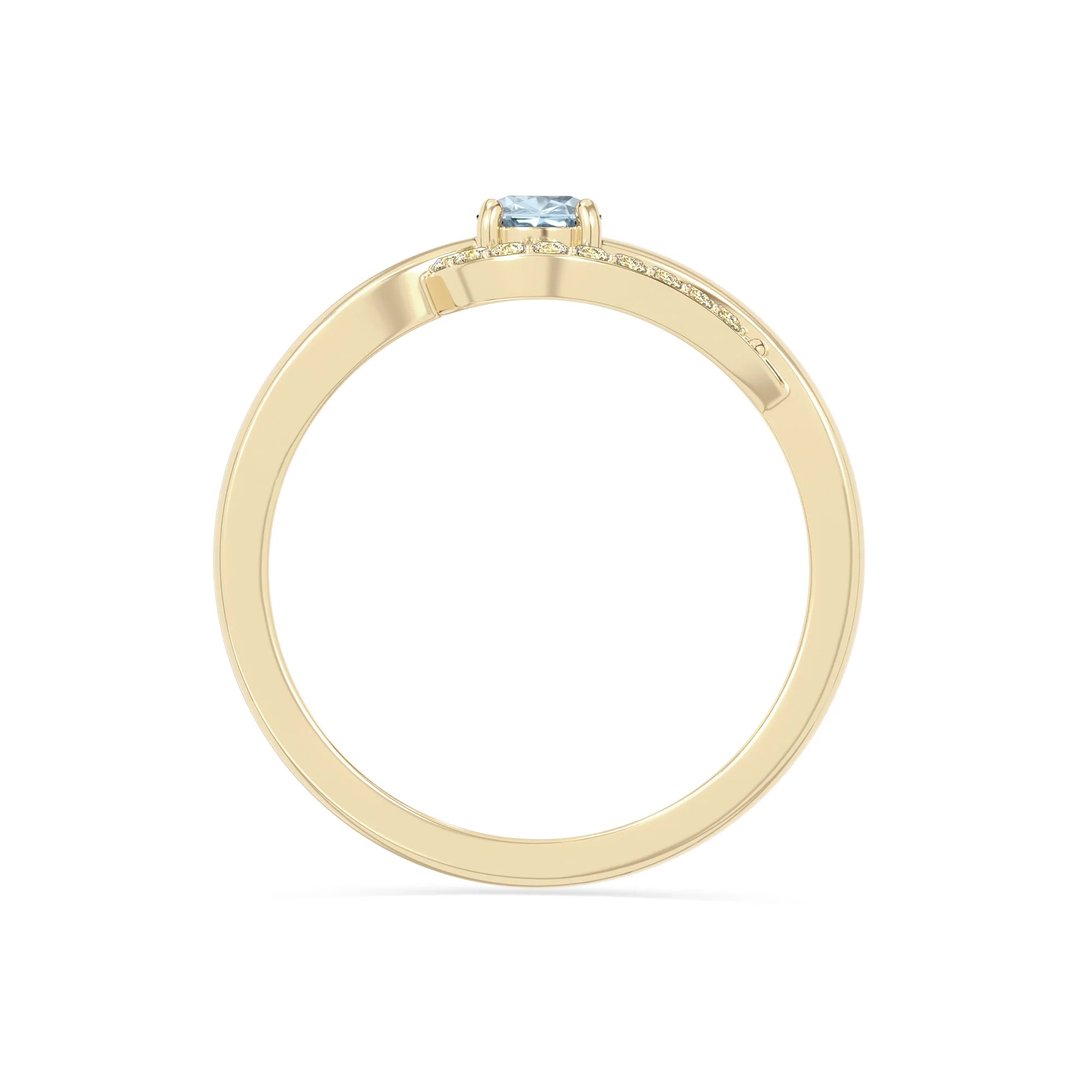 natural aquamarine infinity solitaire rings in yellow gold vermeil