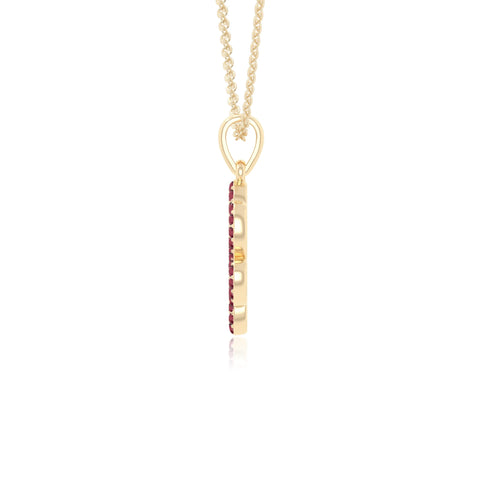 natural ruby dog paw knot necklaces in yellow gold vermeil 