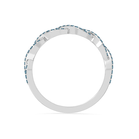 natural london blue topaz twisted wedding band rings in sterling silver 