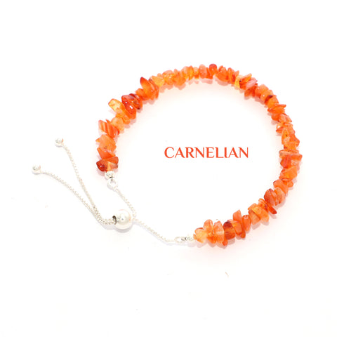 natural carnelian rough shape bolo bracelet