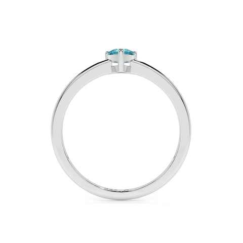 paraiba apatite pear cut stackable prong-set ring