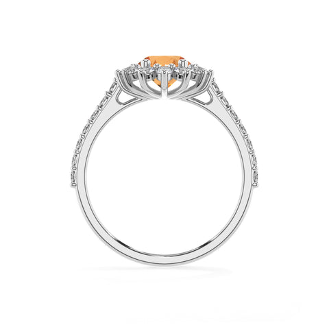 lab-grown citrine oval half eterity halo solitaire engagement ring