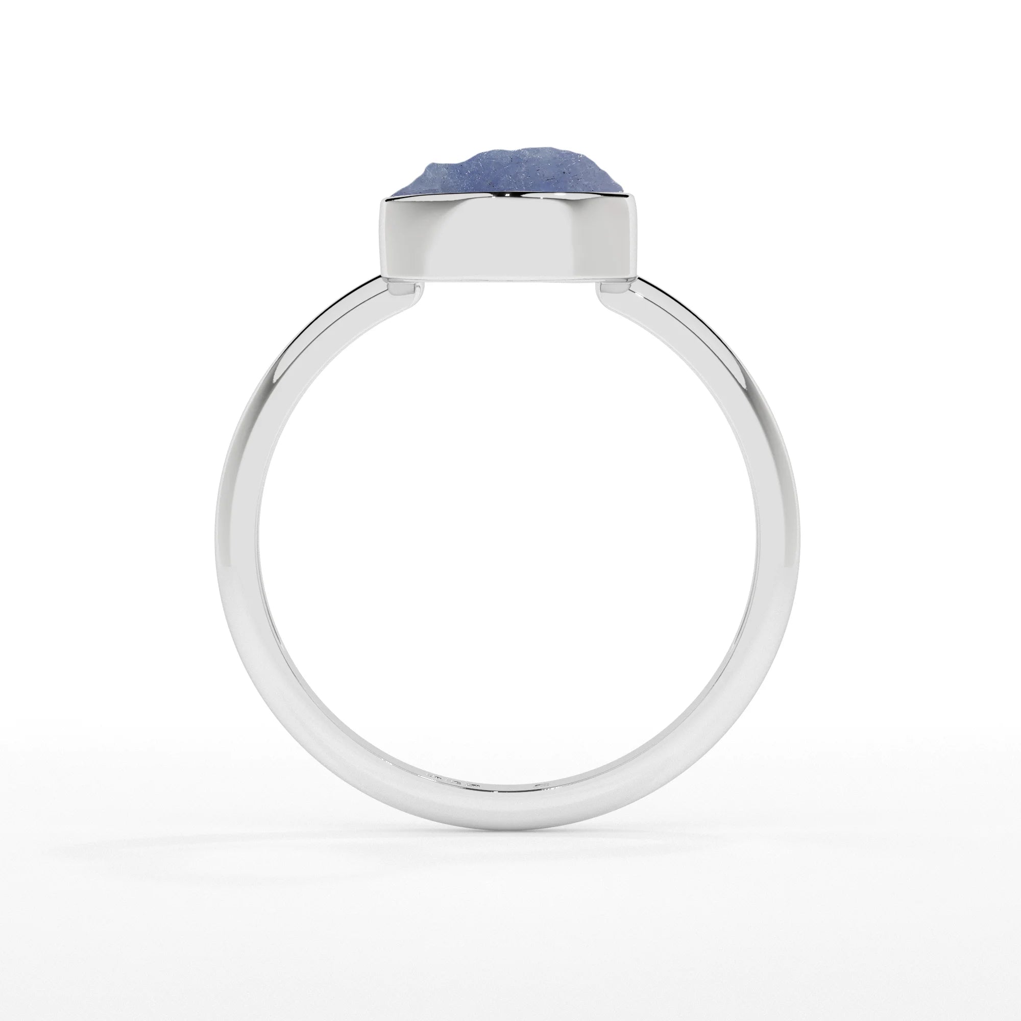 tanzanite rough shape stackable bezel-set ring