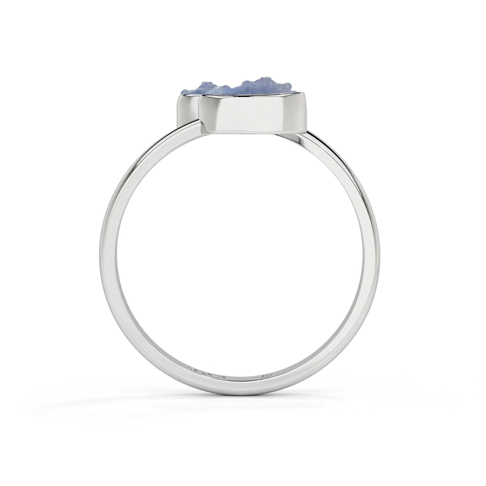 tanzanite rough shape stackable bezel-set ring
