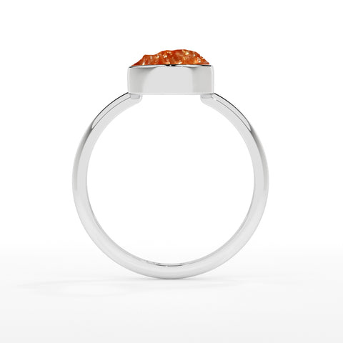 sunstone rough shape stackable bezel-set ring