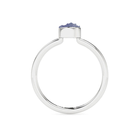 tanzanite rough shape stackable bezel-set ring