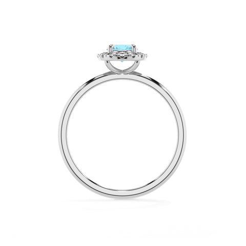 lab grown aquamarine oval halo solitaire engagement ring