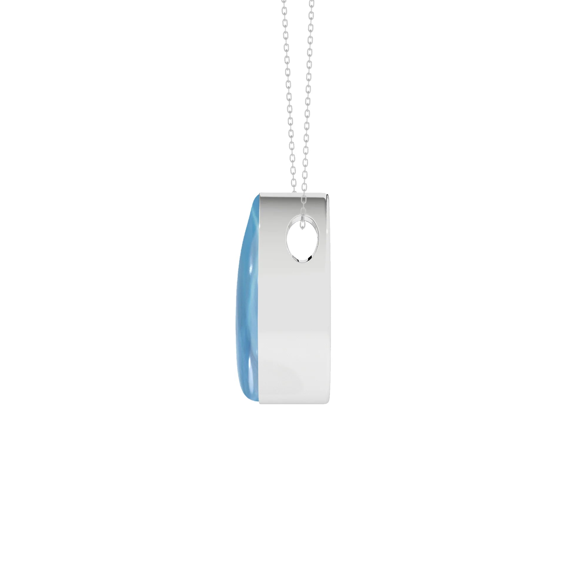 natural larimar pear shape pendant necklace