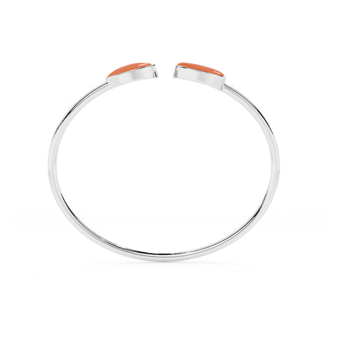 natural carnelian oval-marquise shape twister bracelet