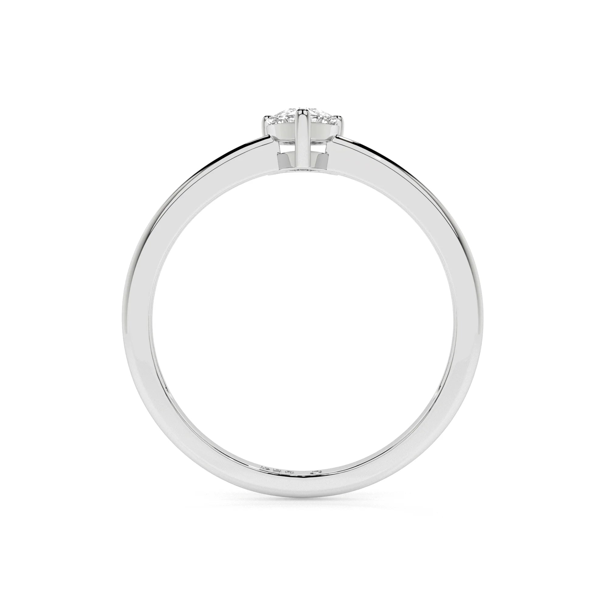 white topaz pear cut stackable prong-set ring
