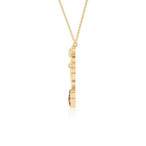 natural ruby mother child heart necklaces in yellow gold vermeil 