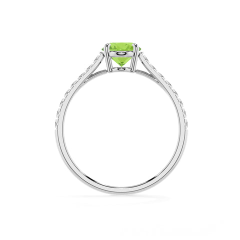 natural peridot oval half eterity solitaire engagement ring