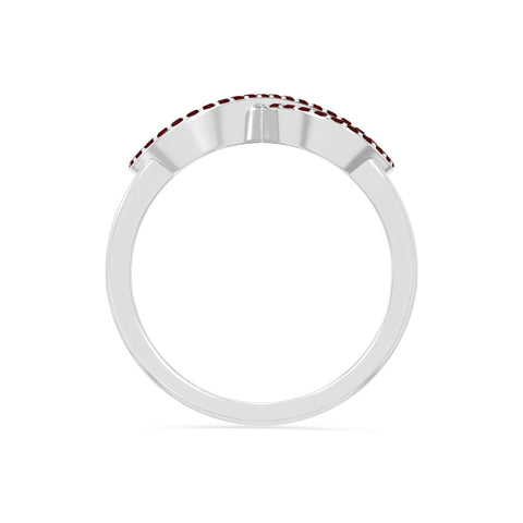 natural garnet infinity promise rings in sterling silver 