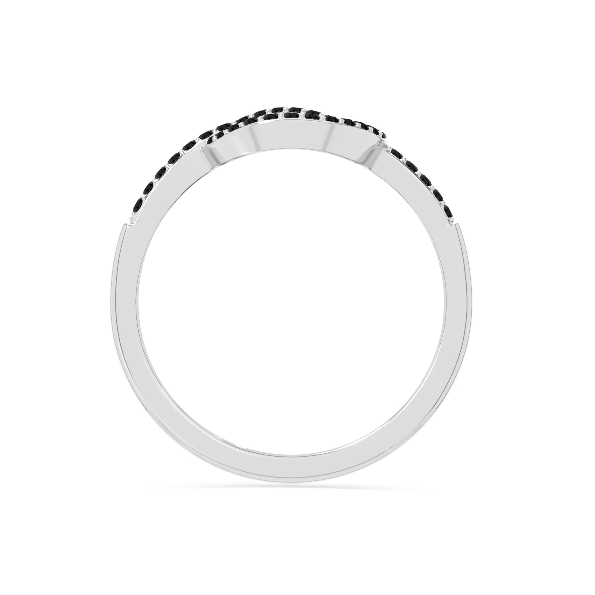 natural black onyx infinity knot promise rings in sterling silver 