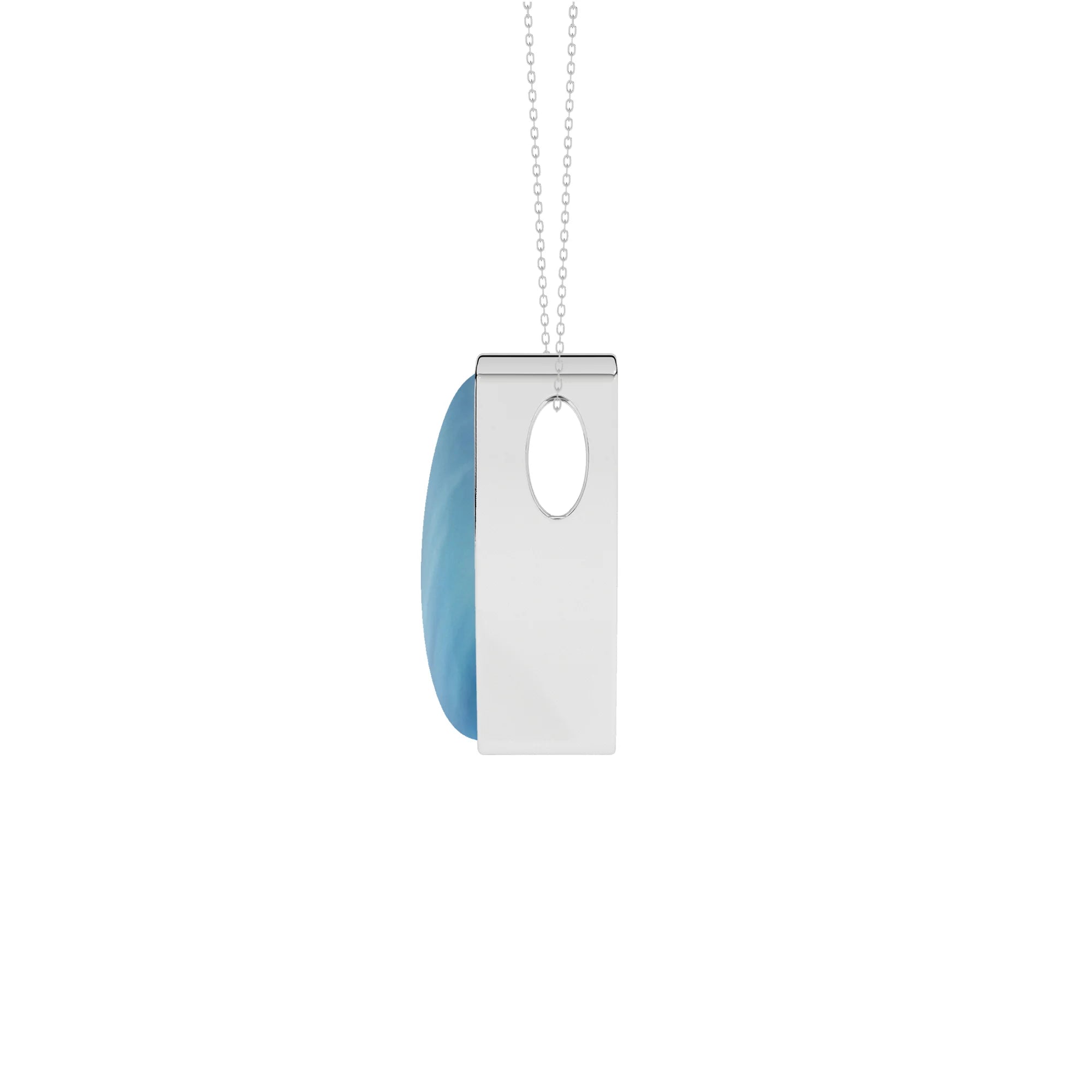 natural larimar bullet shape pendant necklace