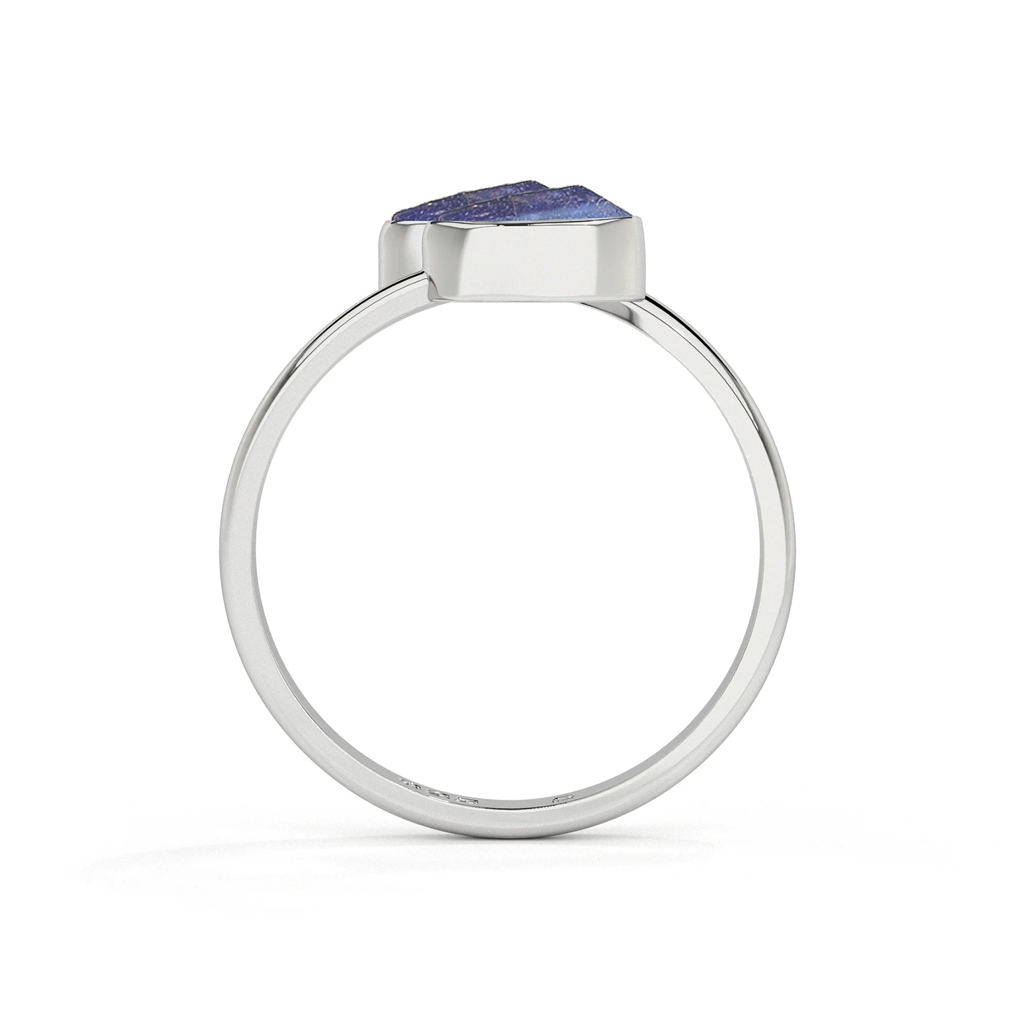 kyanite rough shape stackable bezel-set ring