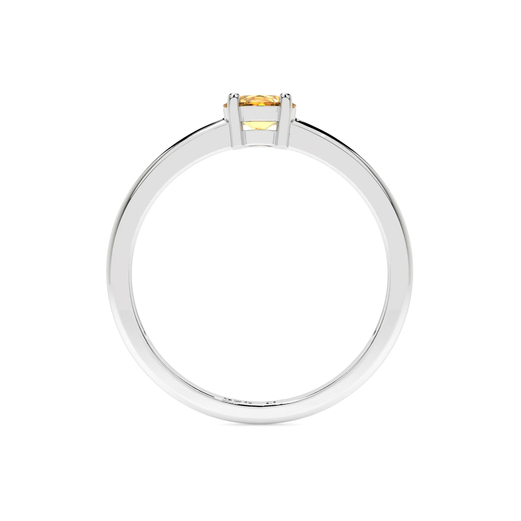 citrine round cut stackable prong-set ring