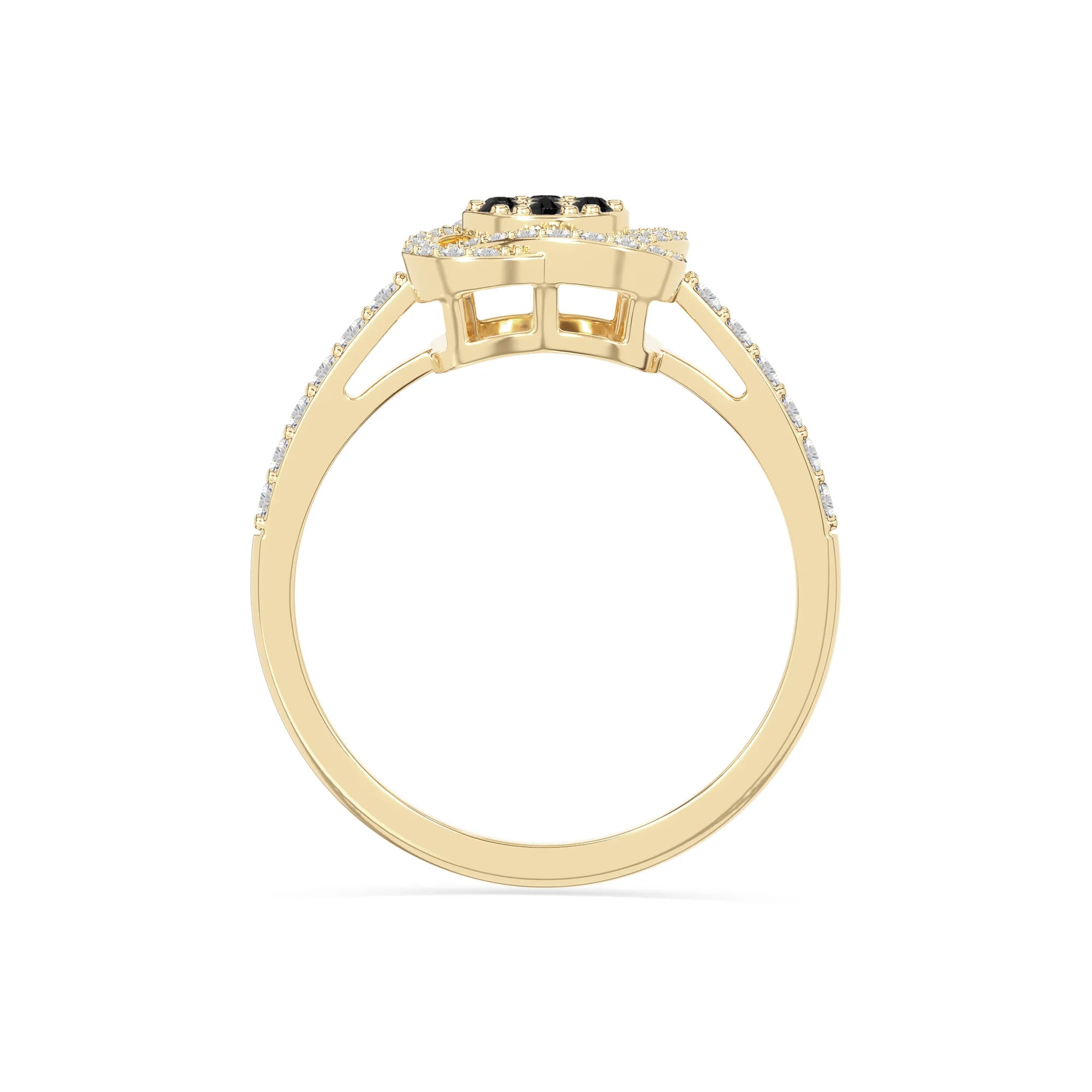 natural black onyx infinity promise rings in yellow gold vermeil