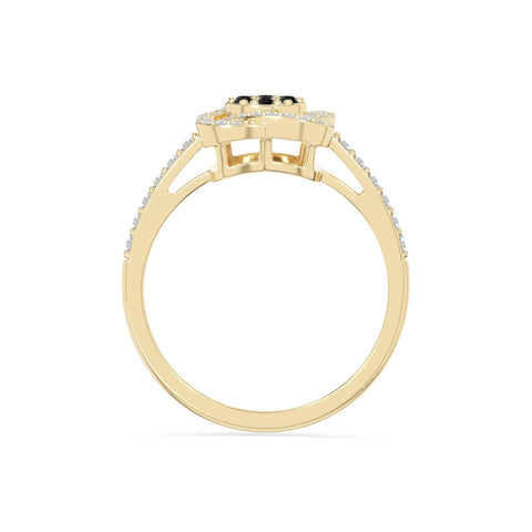 natural black onyx infinity promise rings in yellow gold vermeil