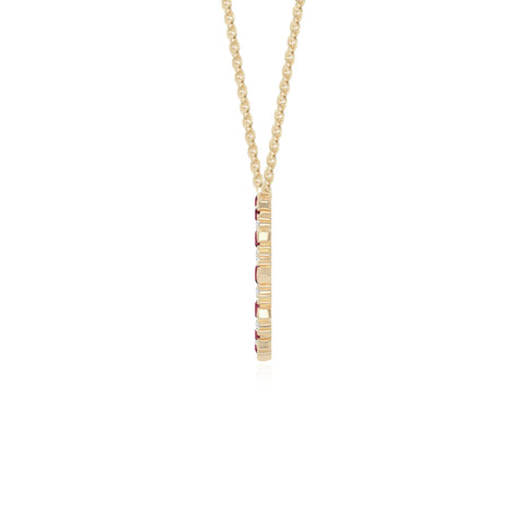 natural ruby sun necklaces in yellow gold vermeil 
