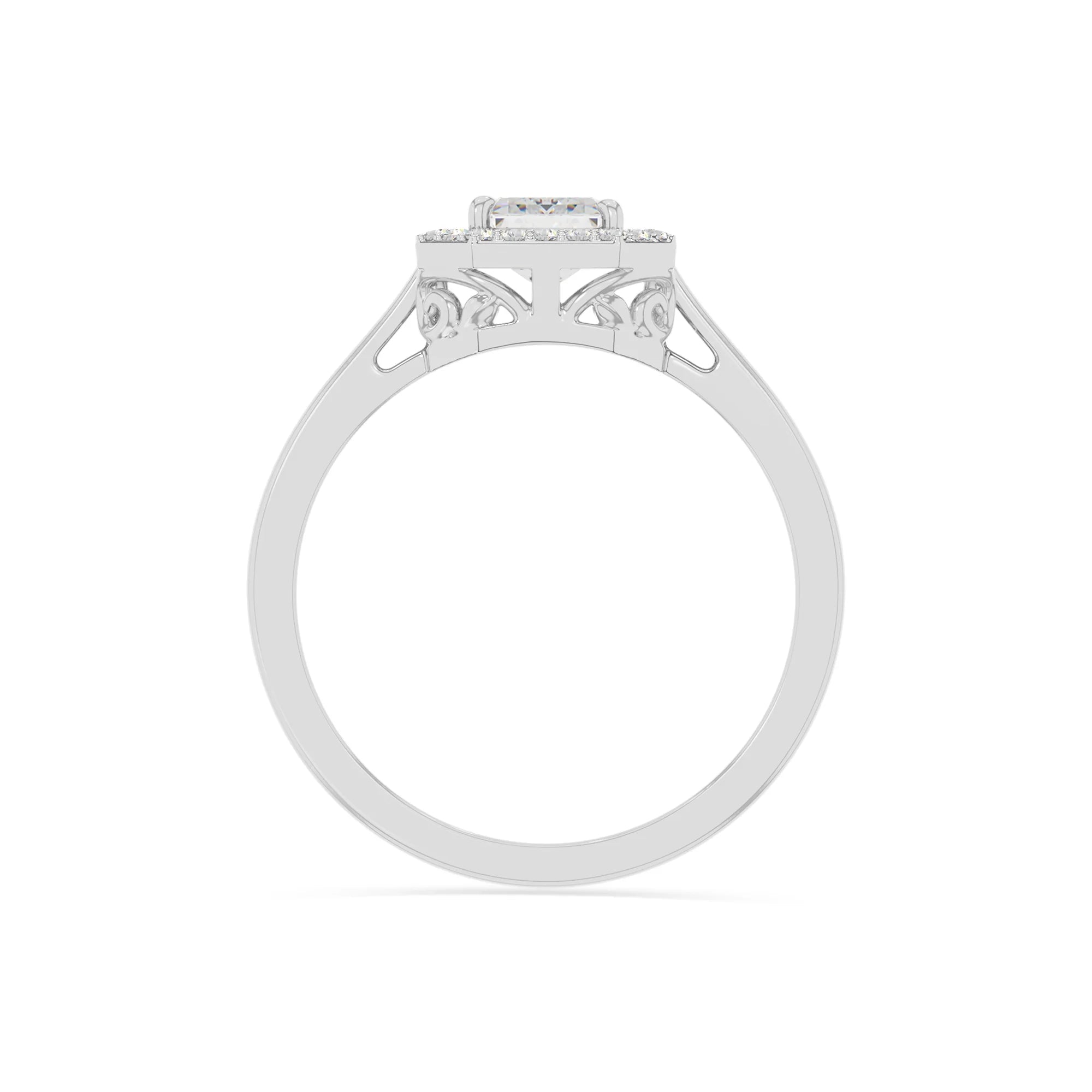 natural moissanite solitaire halo engagement rings in sterling silver 